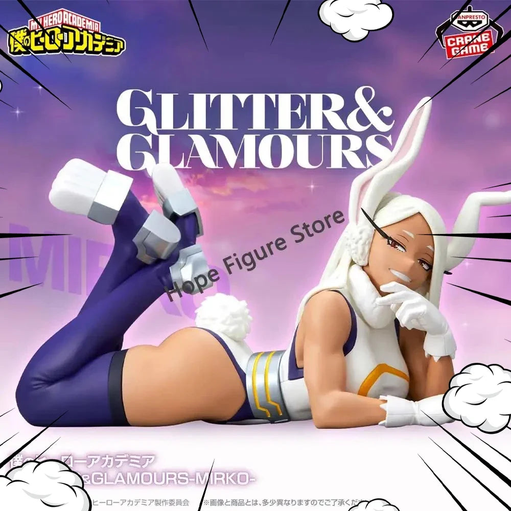 In Stock Original BANPRESTO GLITTER&GLAMOURS Mirko Figure Anime My Hero Academia Figure Model Genuine Toy