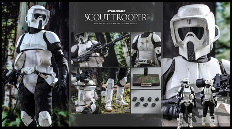 In Stock Hot Toys MMS611 1/6 Scale Return of the Jedi Scout Trooper Full Set Collectible 12'' Male Soldier Action Figure Model