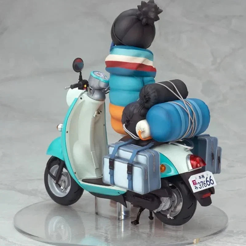 100% Original:Anime Yuru Camp Shima Rin motorcycle 15cm PVC Action Figure Anime Figure Model Toys Figure Collection Doll Gift