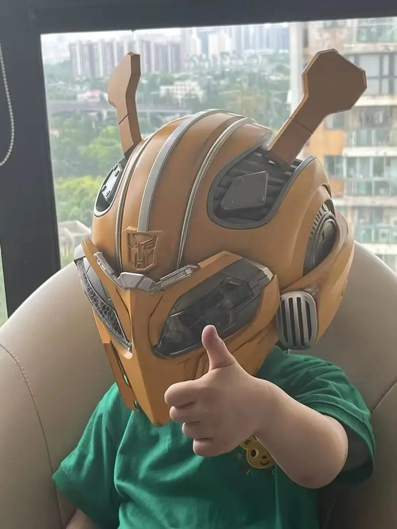 1:1 Helmet In Stock Bumblebee Transformers Genuine Anime Fiugre Wearable Face Changing With Speakers Model Dolls Decor Toy Gift