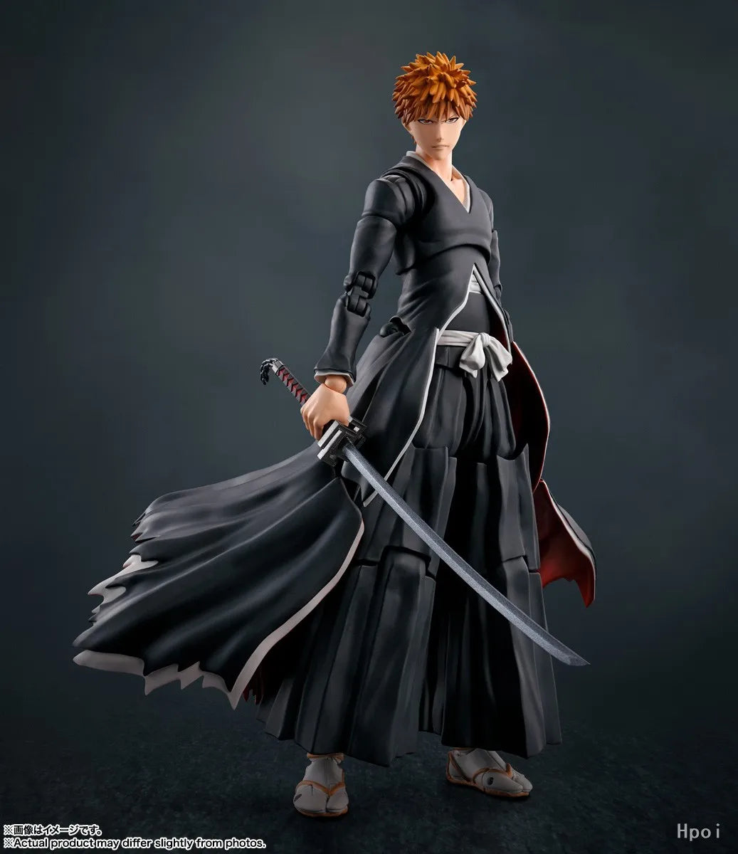 【In Stock】BANDAI SHF BLEACH Kurosaki Ichigo Crescent Moon Action Figure Model Toy