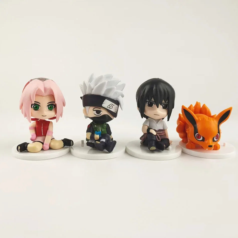 8PCS Anime Figure Naruto Shippuden Hinata Sasuke Itachi Kakashi Gaara Action Figure Q Version PVC Figures Toys Christmas Gift