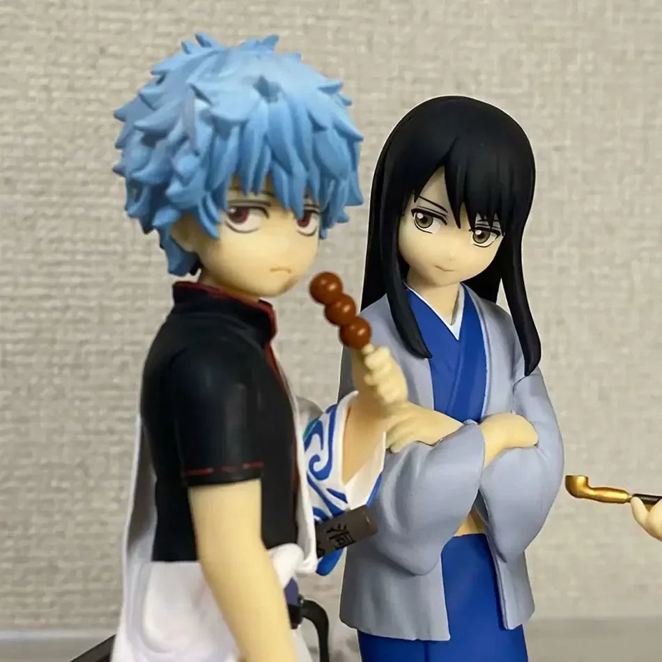 Original 14CM Anime Gintama Figure Sakata Gintoki Katsura Kotarou Stand Anime Model Toys Gifts Collection Decoration Ornaments