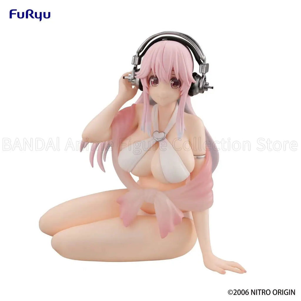 Hot Sale Original FURYU Summer Memories Super Sonico Noodle Stopper Bunny Girl Anime Figures Toy Collection Gift Model Doll