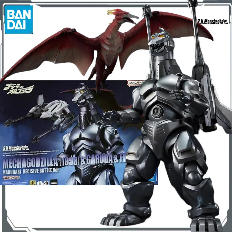 Bandai Original S.H.MonsterArts Mechagodzilla [1993]&Garuda&Fire Rodan Anime Action Actionable Model Toys  Model Gifts for Boys