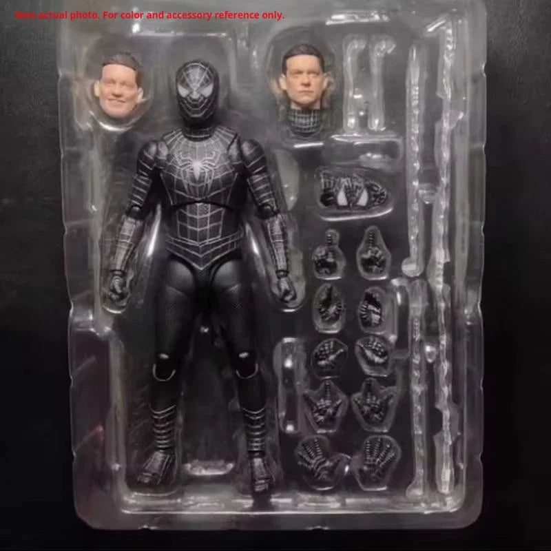 Marvel Comics Spider-Man 3 Hero No Return Toby Maguire Black Suit Peter Parker Action Figure Toy Collectible Model Gift