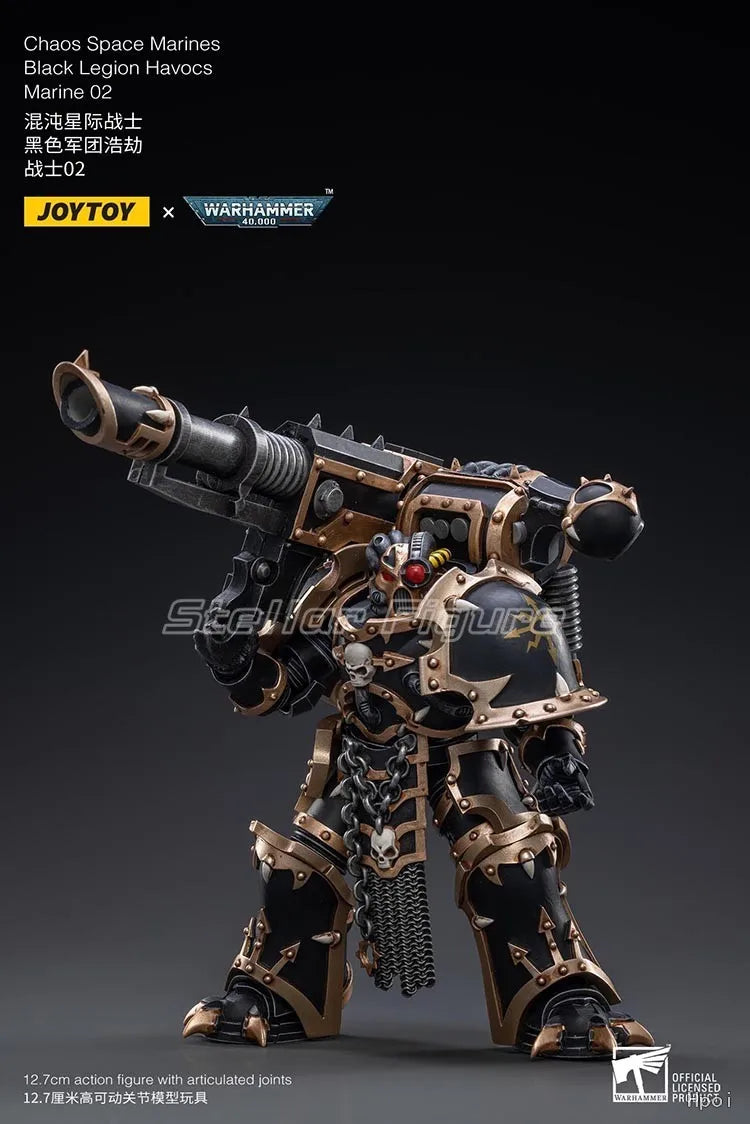 【SF】JOYTOY 1/18 Action Figure Chaos Space Marines Black Legion Havocs Marine 02 Model Toys Gifts Collection Ornaments