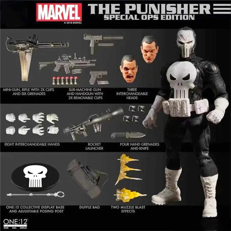 Avengers: The Punisher Cloth Series 6-Zoll Bewegliche Puppe Luxus-Edition Erste und Zweite Generation Boxed Handheld Bewegliches Spielzeug