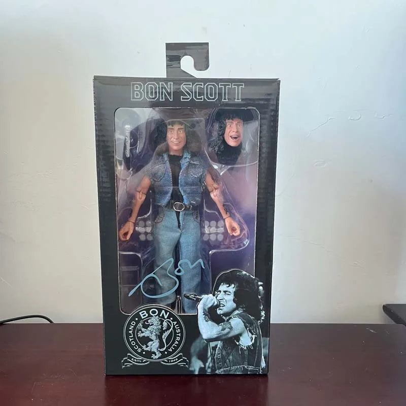 NECA Figure Highway To Hell Angus Young Bon Scott Real Clothes Action Figure Model Toys Collection Joint Movable Gift For Kids