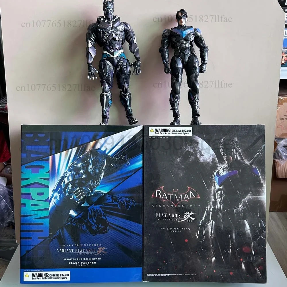 Play Arts Kai Black Panther The Avengers The Dark knight Night Wing PVC Action Figure Model Toys Joint Movable Cool Room Decor
