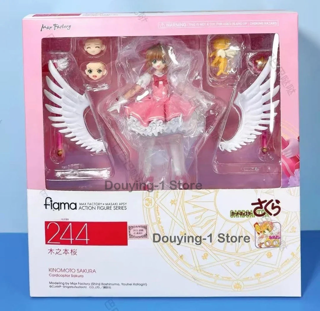 In Stock Original Figma 244 Kinomoto Sakura Magic MaxFactory Action Figure PVC Anime Model Toys Collection