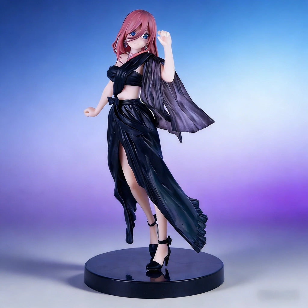 19cm Nakano Miku Evening Dress Anime Figures The Quintessential Quintuplets Model Desktop Ornament Statue Doll Toy Otaku Collect