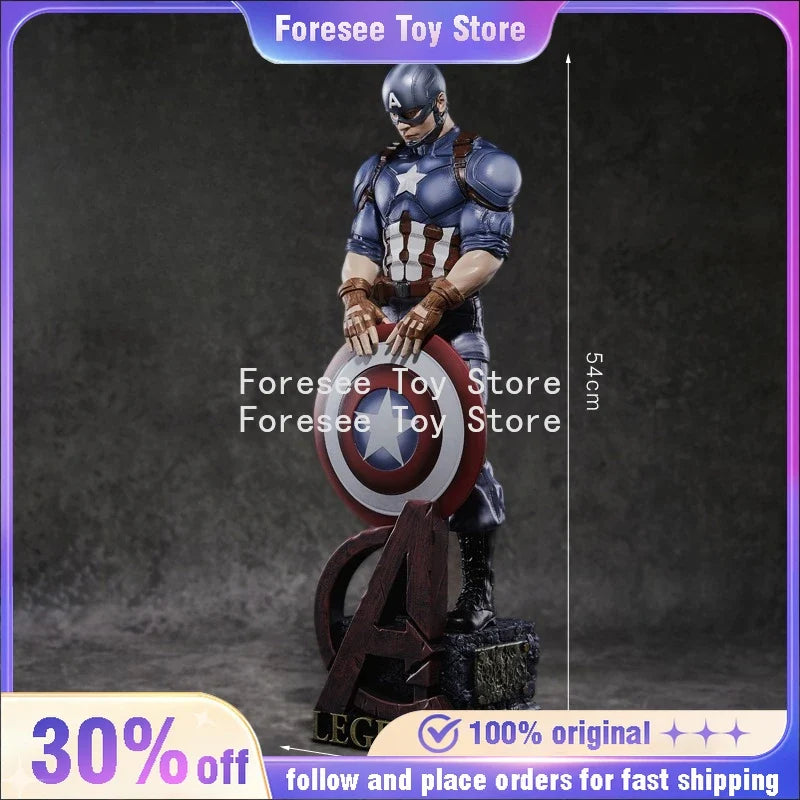 54cm Captain America Figure The Avengers Anime Surroundings Figures Collection Desktop Ornament Decorations Best Gifts for Boys