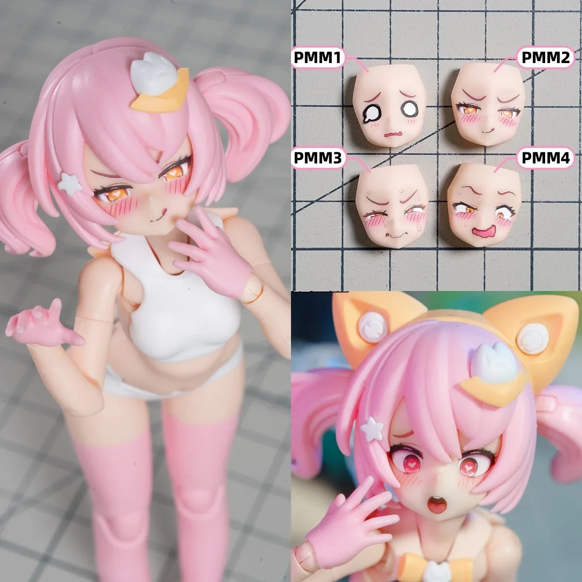 [No Figure] Kotobukiya PUNI Series PUNIMOFU 1/12 Pretty Girl Face Sculpture Accessories For 6inch Action Figure Model For DIY ﻿