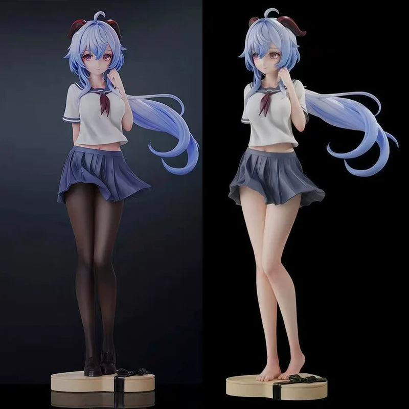 Jk Outfit Ganyu Confession Style 2d Beautiful Girl Figure Model - Genshin Impact Anime Game Desktop Pc Case Decoration Toy Gift