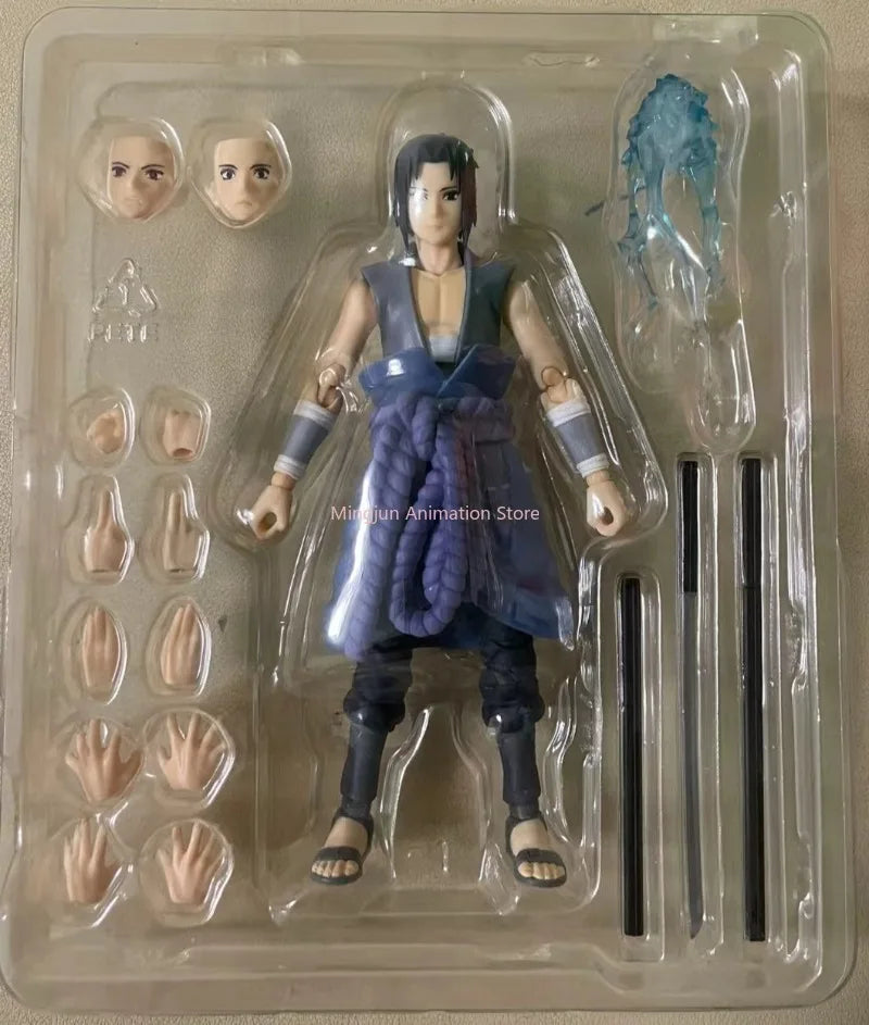 In stock Original Bandai S.H.Figuarts Naruto Uchiha Sasuke (Itachi Battle) Model Decoration Action Figure Toy Collection Gift
