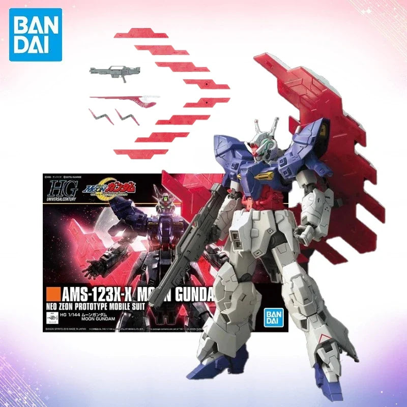 Auf Lager Bandai Original Echtes Gundam Modellbausatz HGUC 1/144 AMS-123X-X Moon Figur Sammlung Action Kinder Spielzeug Geschenke Spielzeug HG MVC