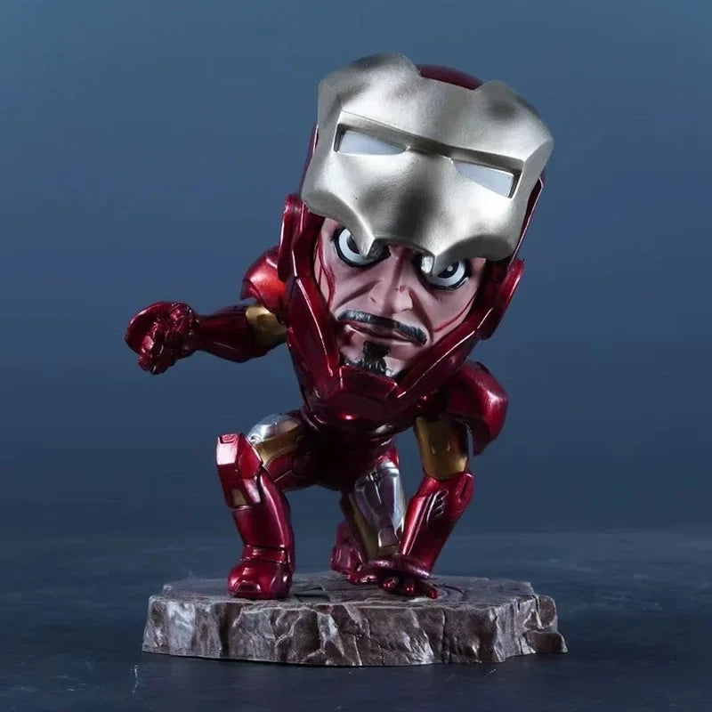 13cm/5.1in Anime The Avengers Figure Kneeling Iron Man Action Figures Pvc Statue Collection Model Toys Gifts