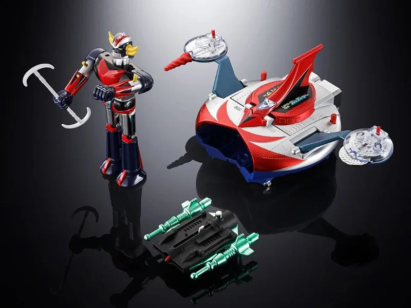 In Stock 100%Original Bandai CHOGOKIN GRENDIZER & SPAZER UFO SET 1975 Replica Anime Character Toy Model Ornaments Collection