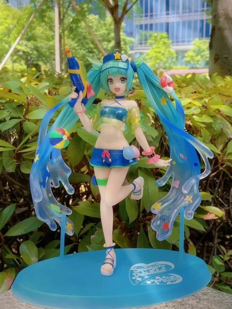 Sega Vocaloid Original Hatsune Miku Figure Spm Summer Water Gun 22cm Pvc Anime Figurine Model Toys Girls Cute Limited Gifts