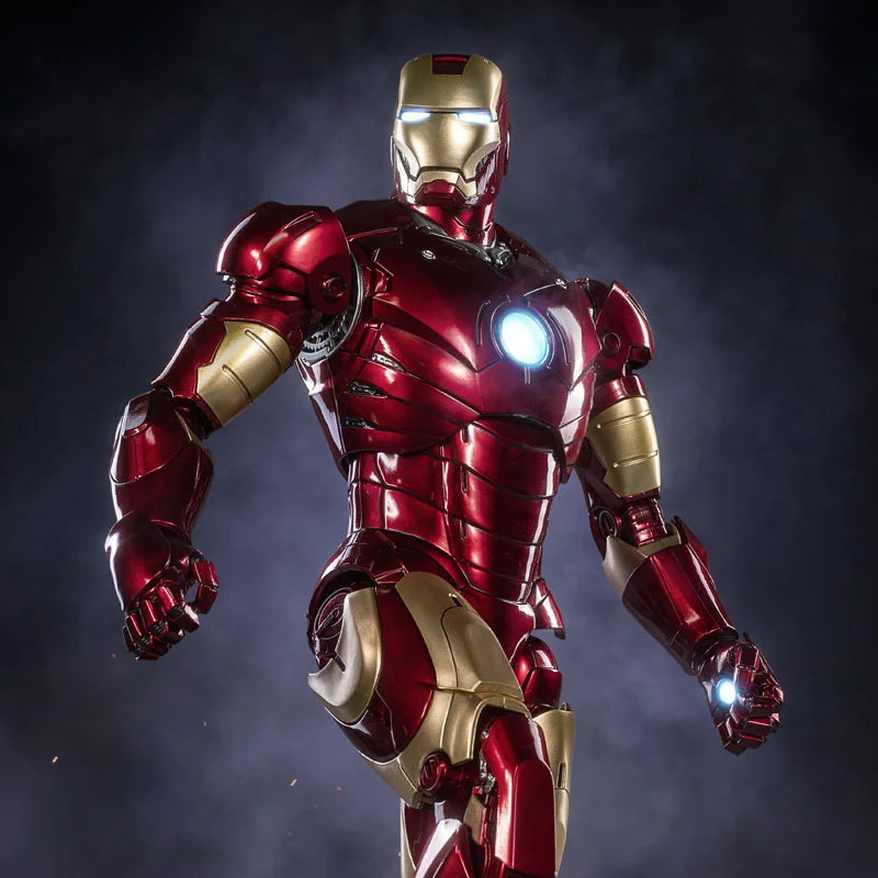 Original Disney Marvel Iron Man MK3 Can Emit Light Model 1:5 Desktop Ornament MK4 Assembled Figurine Set for Boys' Birthday Gift