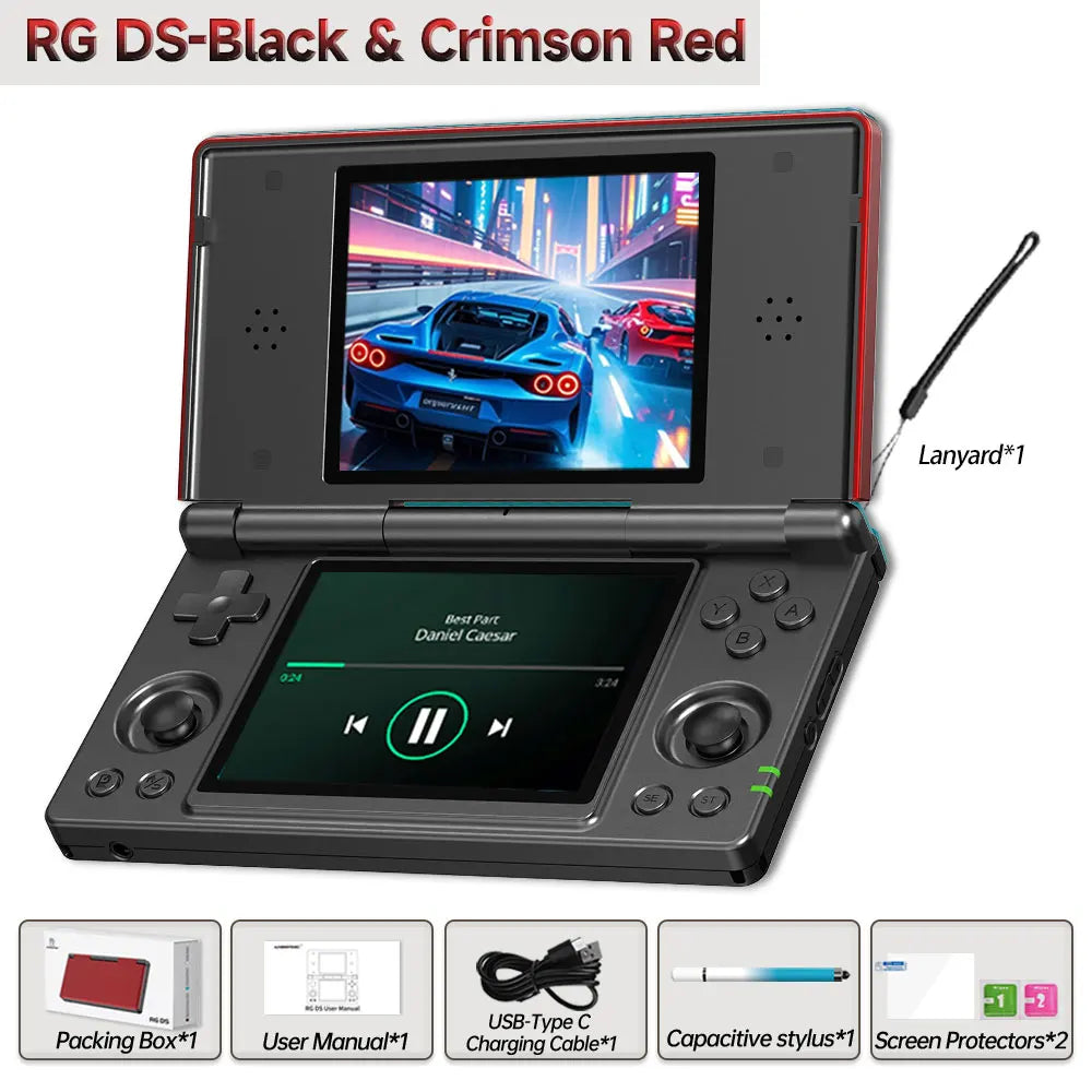 Anbernic RG DS Dual 4.0” IPS Screen Video Game Console Android 14 Support Dual Application On Split Screens & Hall Switch Chip