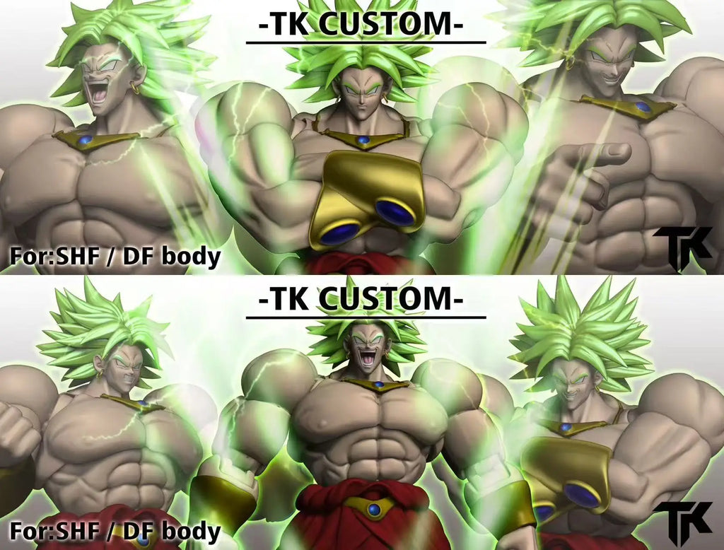 In Stock TK CUSTOM Dragon Ball Z Super Saiyan SHF For Demoniacal Fit Broli Head Accessories Anime Action Figures Models toy gift