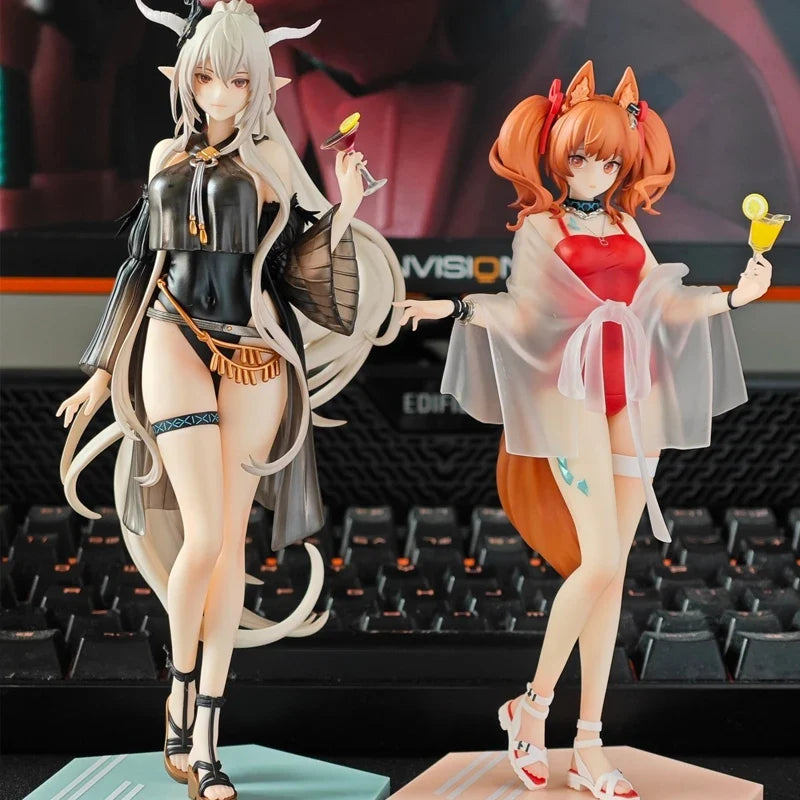 17cm Arknights Angelina Anime Game Figure Shining Summer Time Action Figure Amiya/Texas Figurine Sexy Collectible Model Doll Toy
