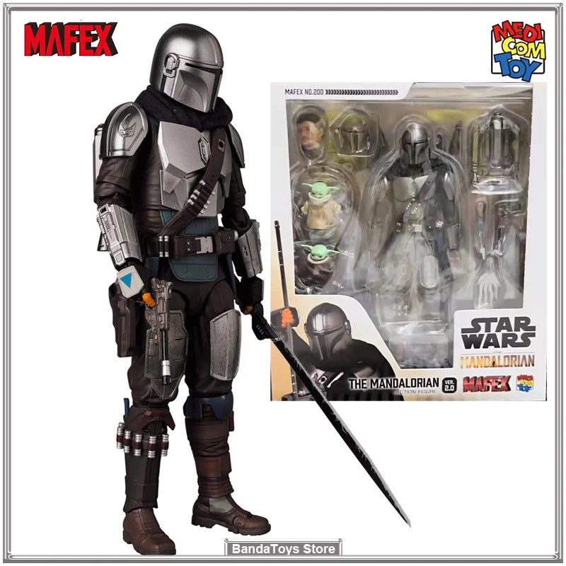 In Stock Original MAFEX No.200 MAFEX THE MANDALORIAN Ver.2.0 Anime Action Collection Figures Model Toys