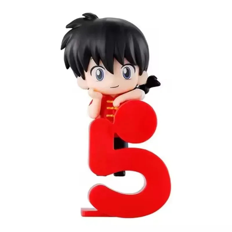 Aixlan 4PCS Ranma 1/2 Figure Ranma Tendou Akane Q Version Cute PVC Action Figure Amine Christmas Gift Collectible Figurine
