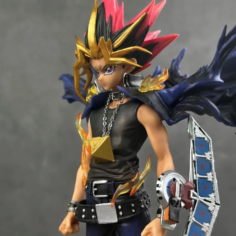 28cm Duel Monsters Anime Figure Gk Yugi Muto Figures 2 Heads Pvc Anime Statue Model Collectible Decoration Toys Christmas Gifts