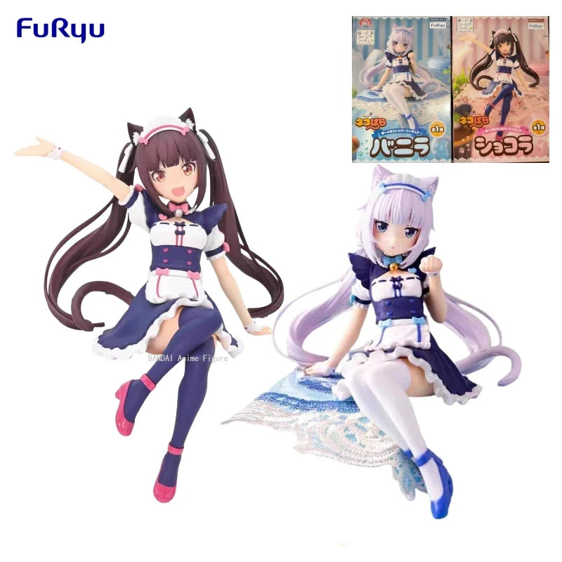 In Stock Original Anime Figures Nekopara Noodle Stopper Figure Vanilla PVC Figure Model Collection Birthday Gift 14cm Ornaments