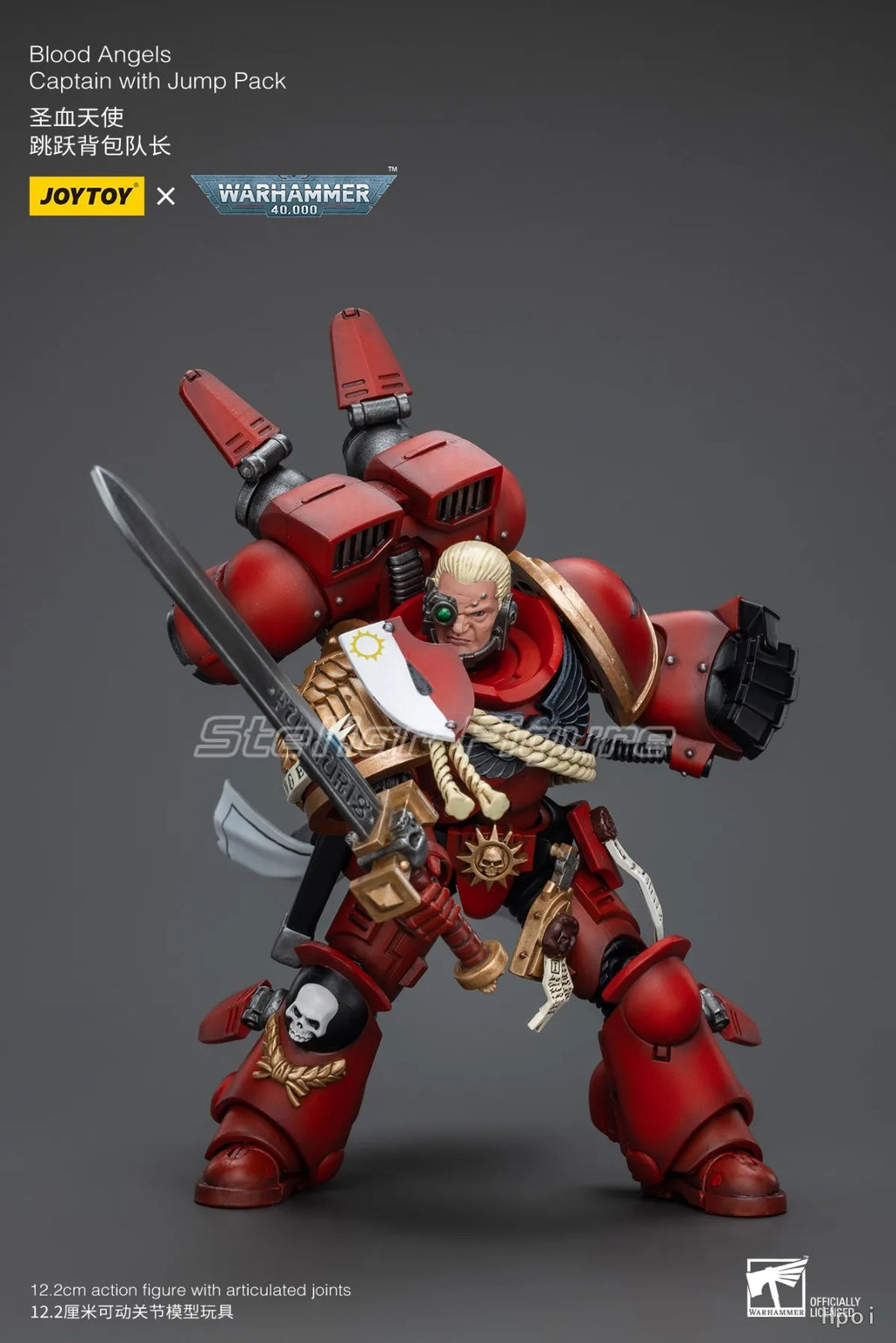 【SF】JOYTOY Warhammer 40K 1/18 Action Figure Blood Angels Captain with Jump Pack Models Anime Toys Gifts