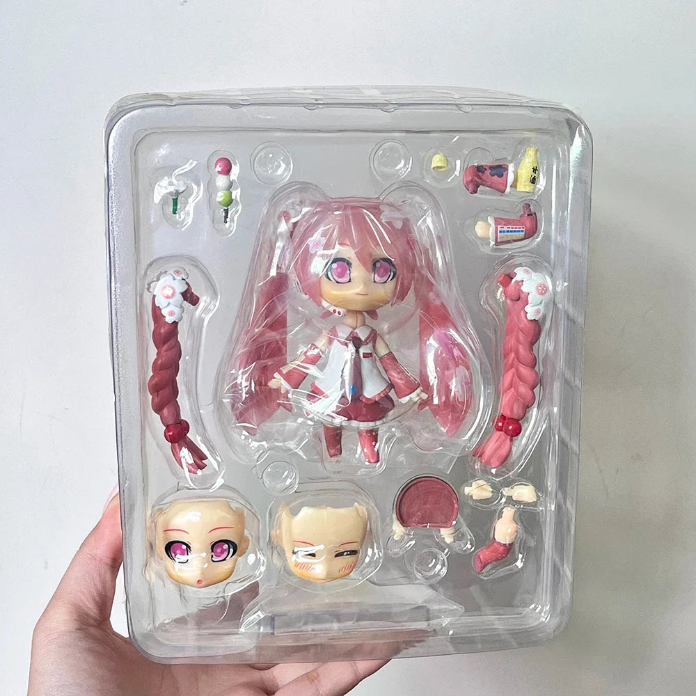 Anime Hatsune Miku 500 Sakura Figure Cute Hatsune Miku Change Face Model Handmade Action Figure Toy Christmas Gifts