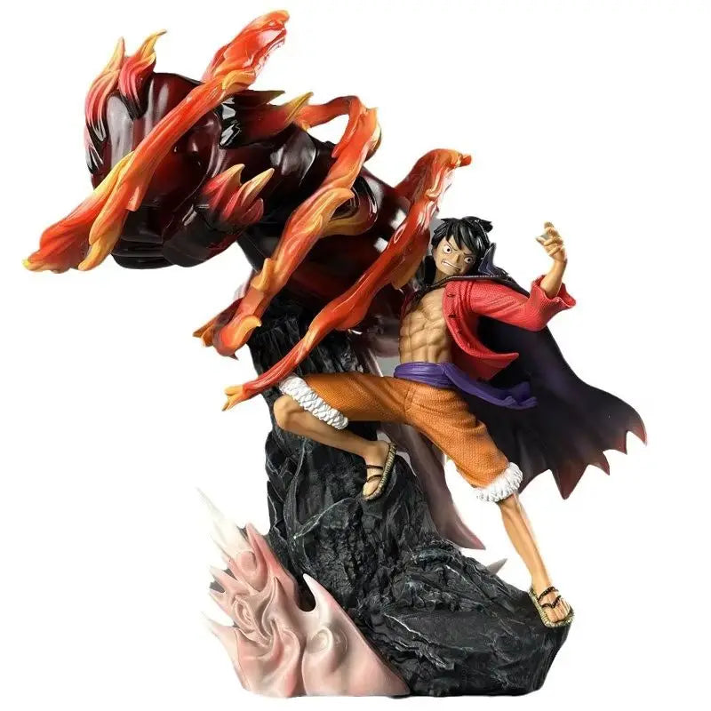Luffy Ghost Island Big Fist Anime Figurine Model Action Figure Collectible Toy for Fans Table Decoration Scene Statue Gift