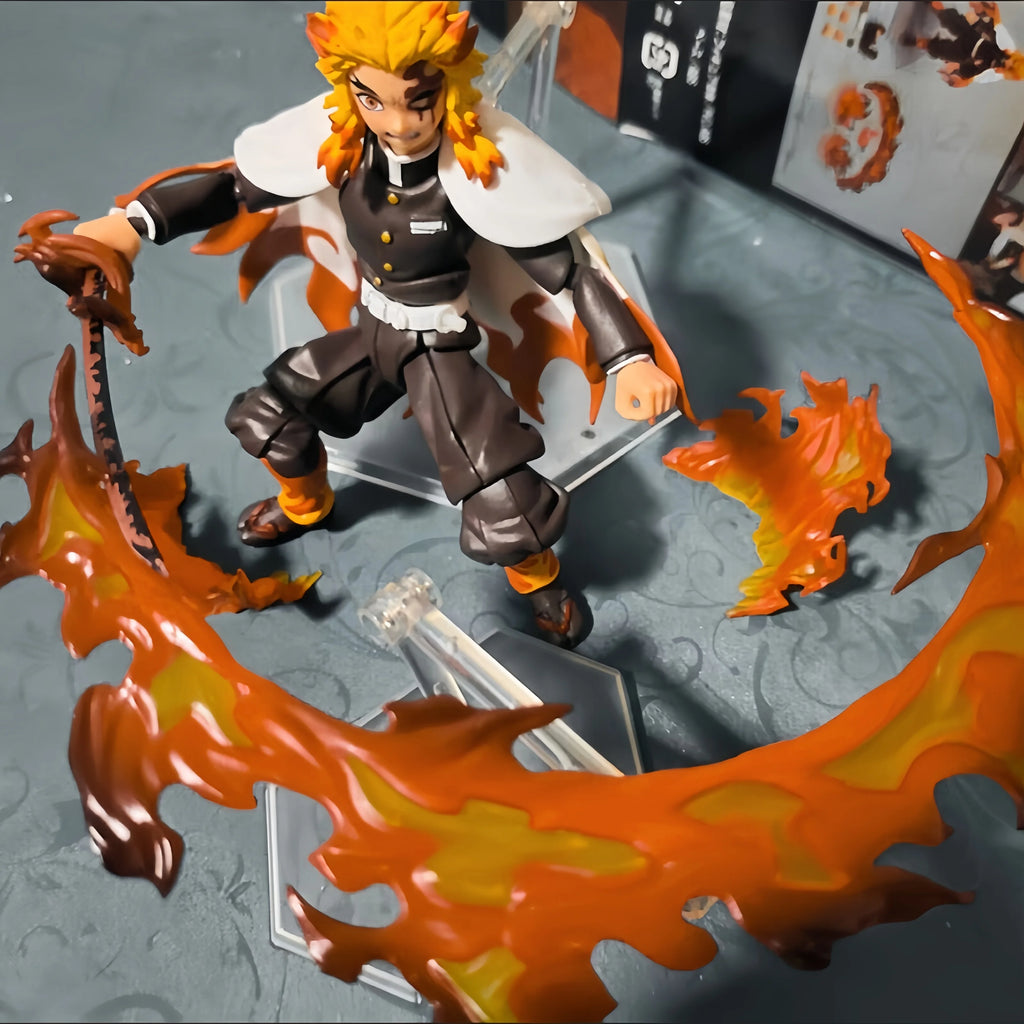 14cm Demon Slayer Rengoku Kyoujurou Figma 553 Joints Movable Anime Action Figure Toys Doll Gift