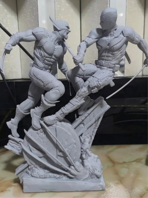 2024 Neuer Film Deadpool und Wolverine Handmodell Weißes Modell 1/8 Maßstab 3D12K Hochpräzisionsdruck Beschichtung Sammlerstücke Modell