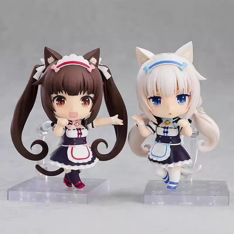 Chibi Figure Nekopara Vanilla Chocola - Exchangeable Face Desktop Decor Anime Collectible Gift for Boys