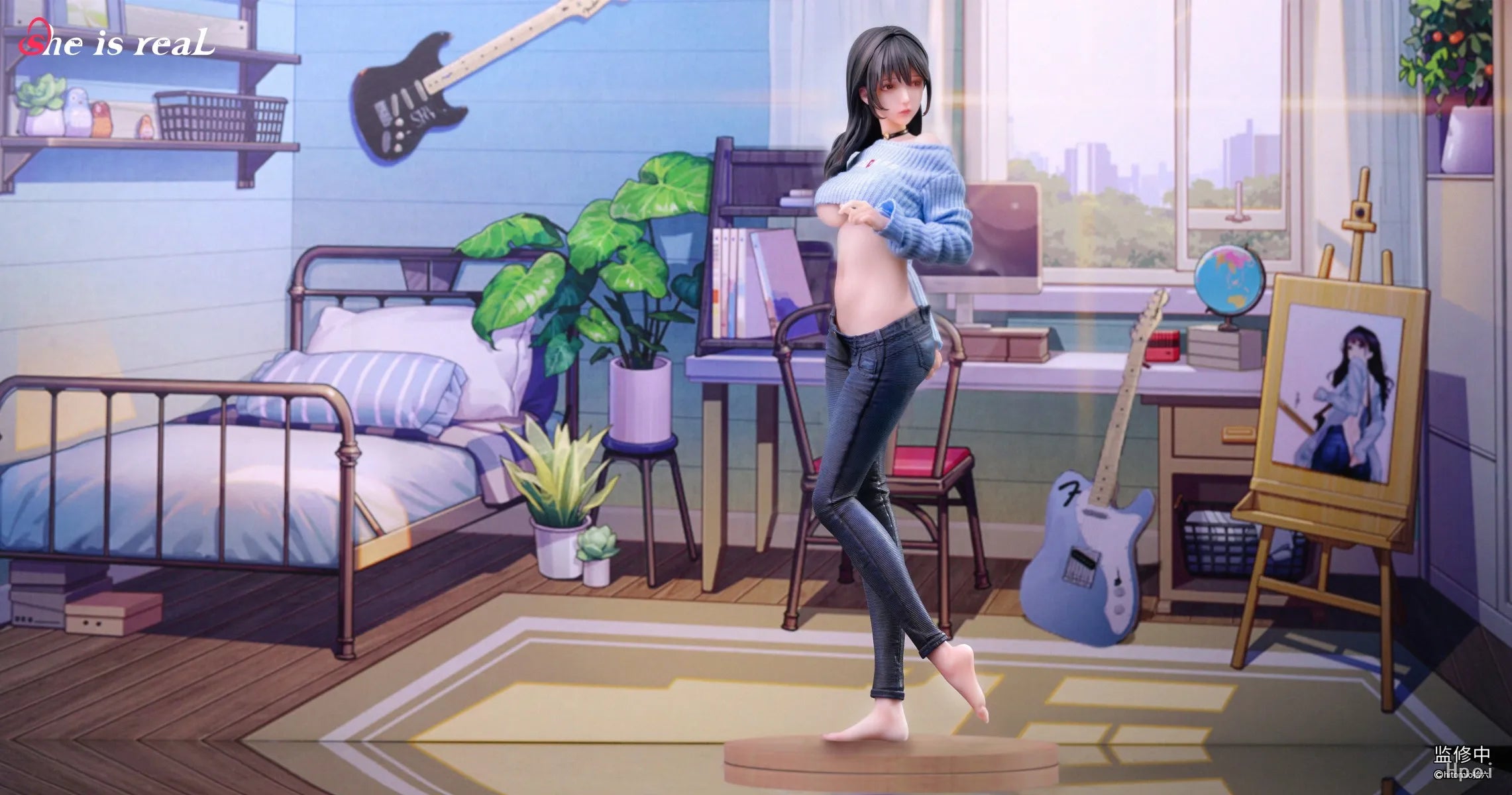 In Stock She Is Real Guitar Sister 1/6 Sexy Beautiful Girl Anime Action Figure Toy Gift Model Collection