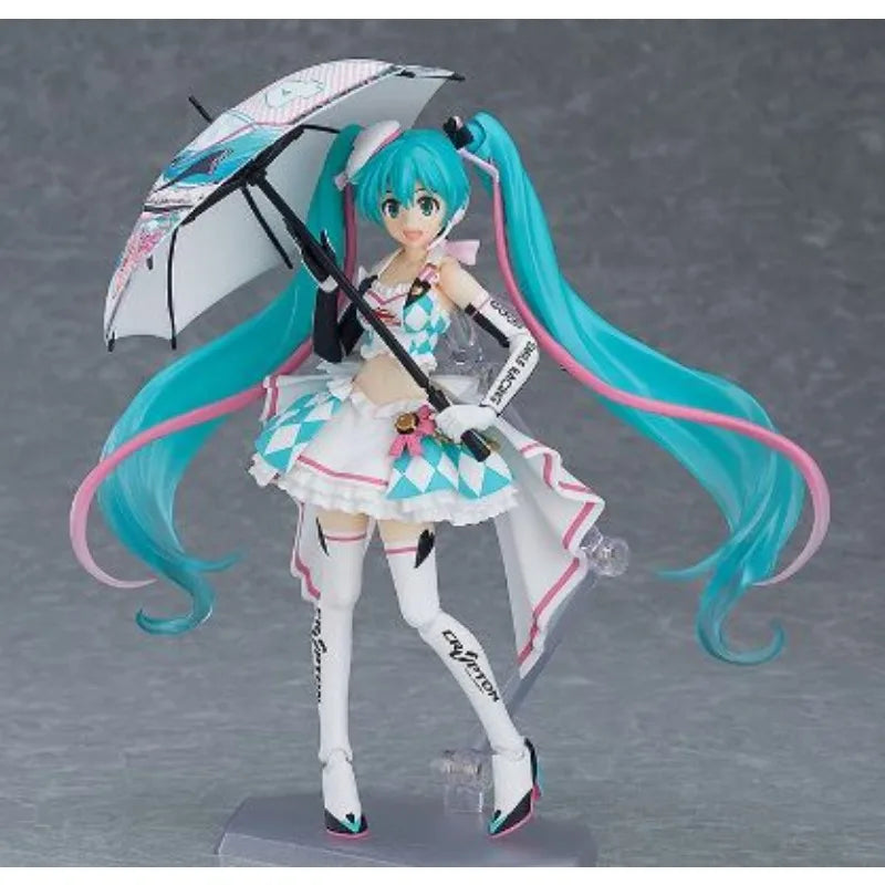 Max Factory Figma SP-119 Hatsune Miku - Racing 2019 Ver., 140mm Movable Doll, PVC/ABS, All-Ages Action Figurine for Anime Fans