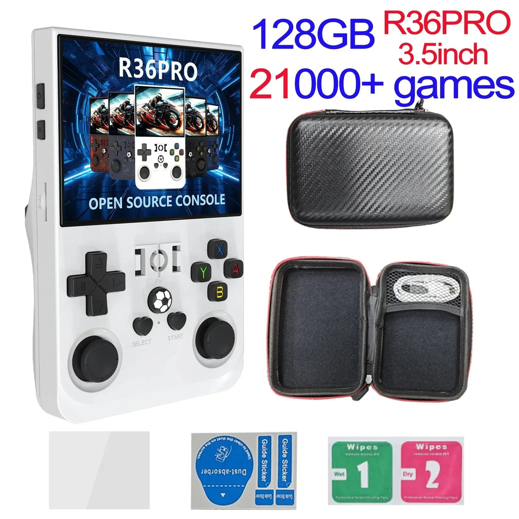 Open Source R36MAX Retro Handheld Video Game Console RK3326 Chip 64/128G Portable Pocket Game Player 4‘’HD Screen R36 PRO R36S