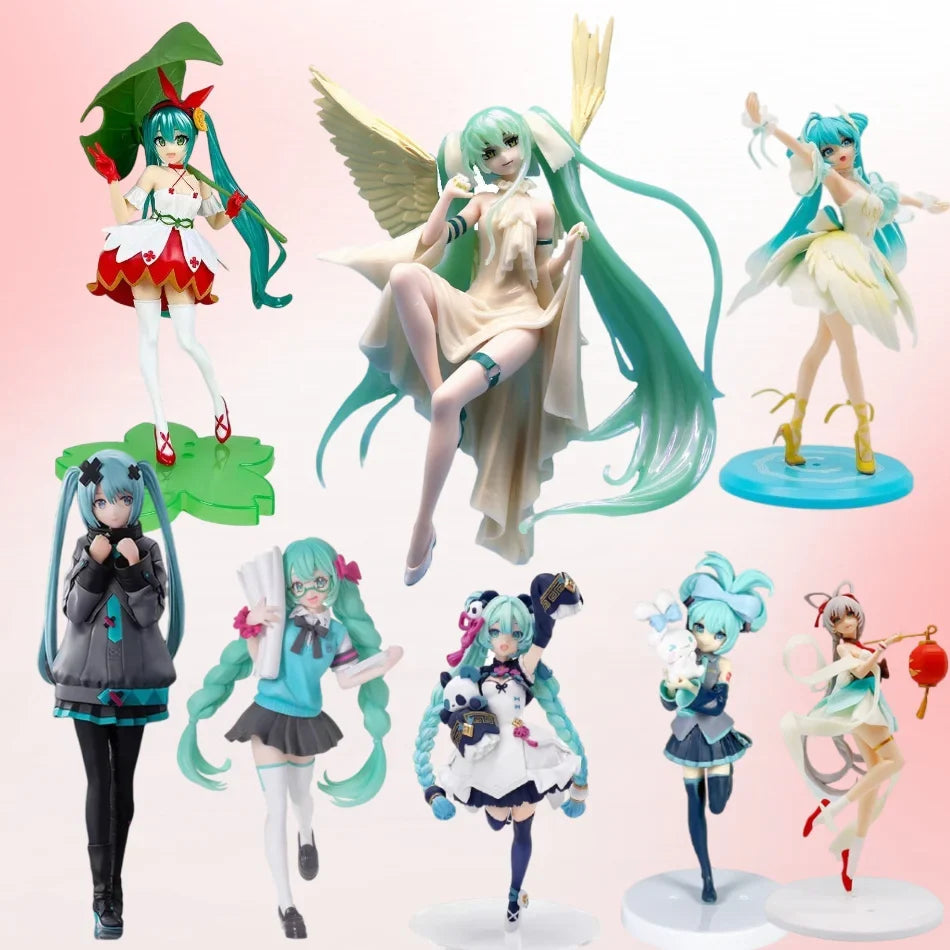 Anime Hatsune Miku Figure Wedding Dress Action Figures Kawaii Swimsuit Vocaloid PVC Collectible Model Toys Girl Gift