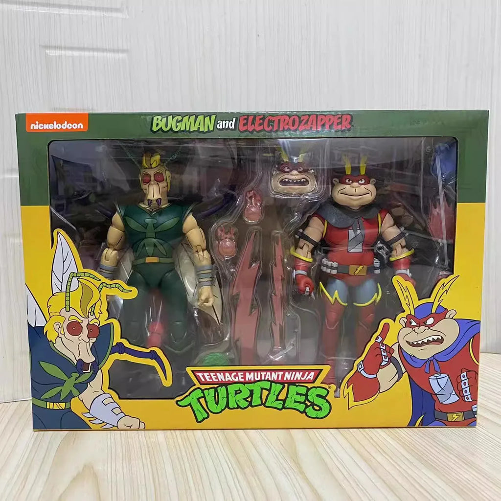 NECA 54291 Toys Teenage Mutant Ninja Turtles Bugman And Electrozapper 2 Pack 18 cm Action Figures Original Doll Model Collection