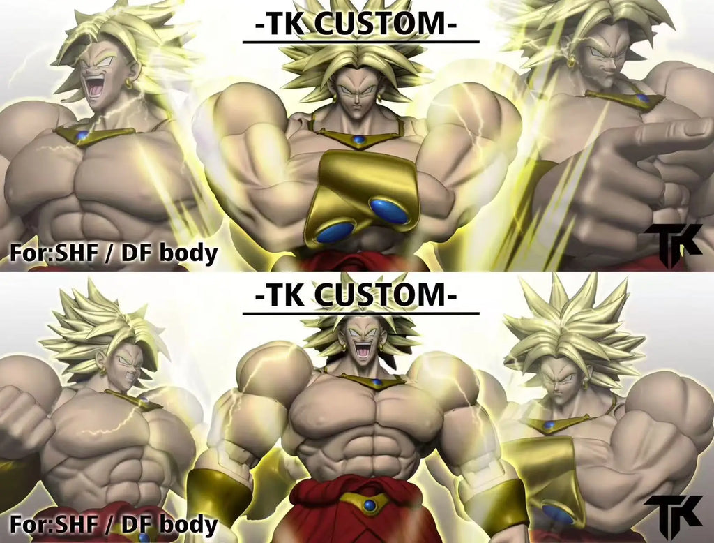 In Stock TK CUSTOM Dragon Ball Z Super Saiyan SHF For Demoniacal Fit Broli Head Accessories Anime Action Figures Models toy gift