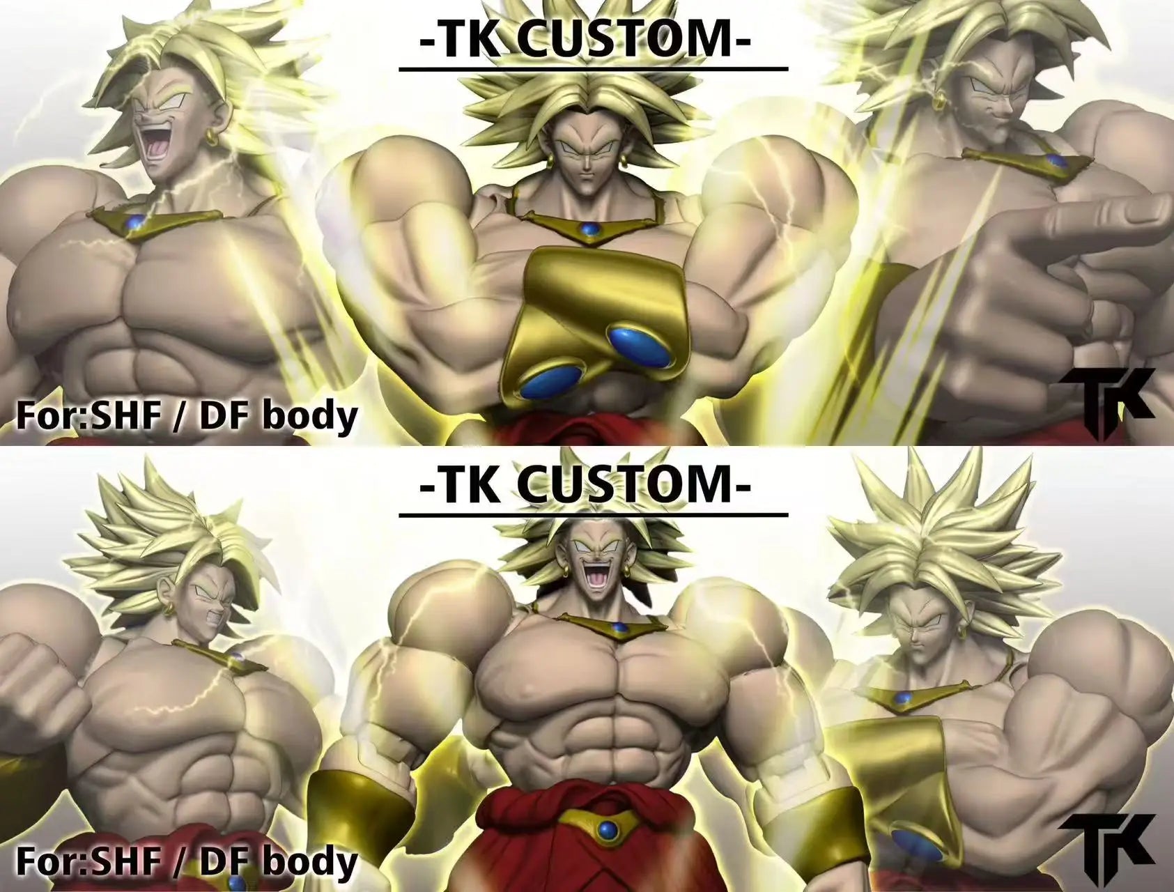 In Stock TK CUSTOM Dragon Ball Z Super Saiyan SHF For Demoniacal Fit Broli Head Accessories Anime Action Figures Models toy gift
