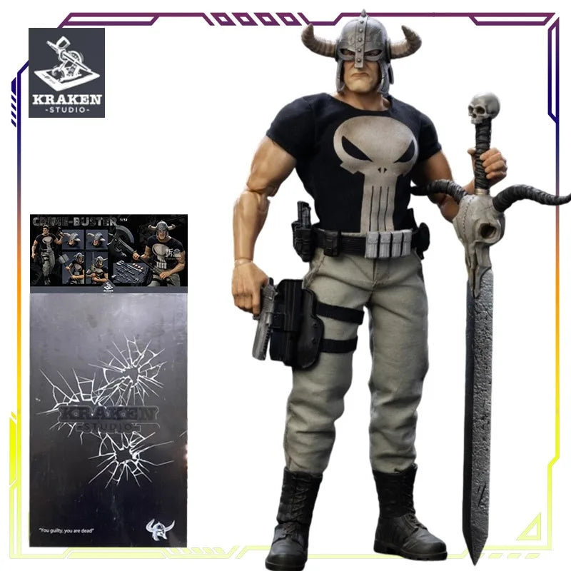 KRAKEN STUDIO Criminal Buster Series The Punisher Scale Articulated Figure | Marvel Comics Style Collectible Model for Adult