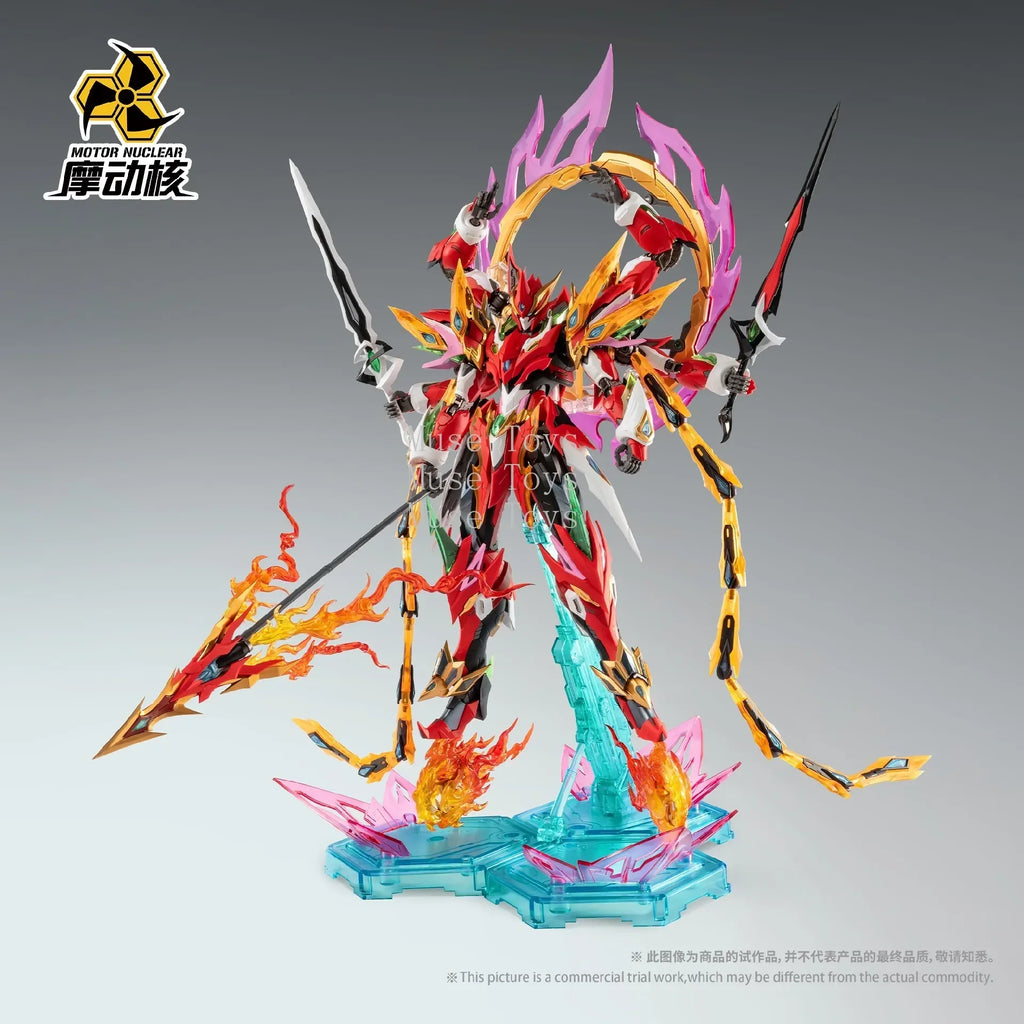 In Stock Friction Nuclear Assembly Nezha Creation Mecha Six-arm Alloy Skeleton Lotus Platform Multi-weapon Model
