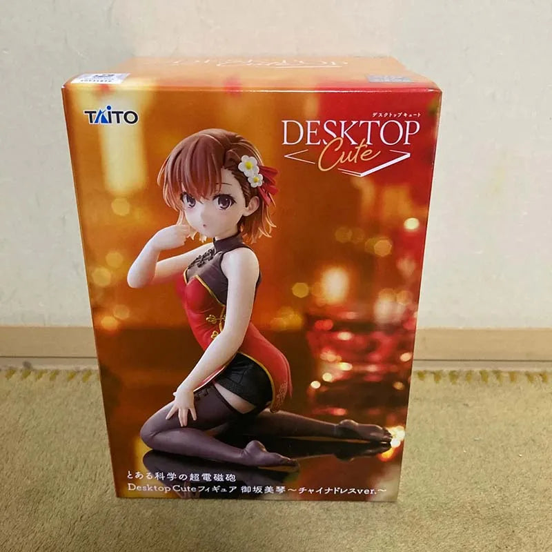 TAiTO Desktop Cute Toaru Kagaku no Railgun Misaka Mikoto Shokuhou Misaki ~Cheongsam Ver.~ PVC Anime Action Figures Model Toy
