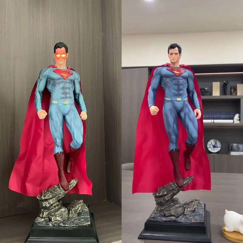 50cm Superman Anime Figure Superm Dawn Of Justice Action Figure Pvc 2 Heads 2 Hands Statue Ornament Children Toys Gift