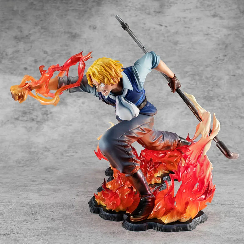 Bandai Genuine Mega House POP Limited Edition ONE PIECE SABO -Fire Fist Inheritance- Anime Action Figure Model Toy Gift Children